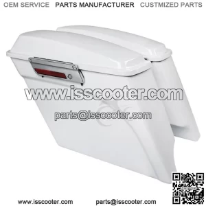 5" White Stretched Saddlebags Fit For Harley Touring Street Electra Glide 93-13 (For: Harley-Davidson)