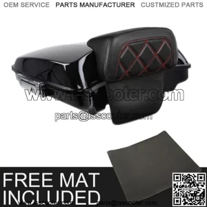 5.5" Razor Pack Trunk & Backrest Pad Fit For Harley Tour Pak Electra Glide 14-23