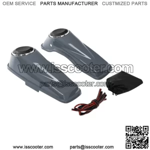 6.5" Speaker Saddlebag Lids Fit For Harley Street Road Glide 14-23 Gunship Gray (For: Harley-Davidson)