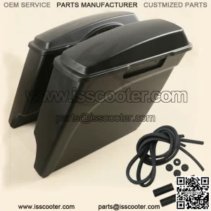 ABS 5" Stretched Hard Saddlebags Fit For Harley Touring Road King Glide 93-13 12 (For: Harley-Davidson)