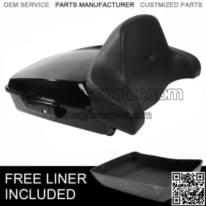 Black 10.7" Chopped Pack Trunk Backrest Fit For Harley Tour Pak Road King 14-23 (For: Harley-Davidson)