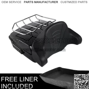 Black 10.7" Chopped Pack Trunk Pad Rack Fit For Harley Tour Pak Road Glide 14-23