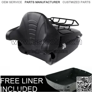 Black 13.7" King Pack Trunk Pad W/ Rack Fit For Harley Tour Pak Road Glide 14-23 (For: Harley-Davidson)