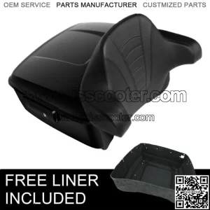 Black 13.7" King Trunk Backrest Pad Fit For Harley Tour Pak Road King 2014-2023 (For: Harley-Davidson)