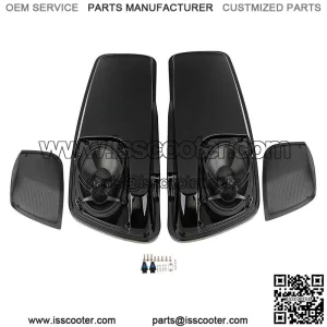 Black ABS Saddlebag Lids W/5"X7" Speakers Fit For Harley Touring Road King 14-23 (For: Harley-Davidson)