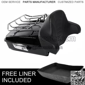 Black Chopped Pack Trunk Backrest Rack Fit For Harley Tour Pak Road Glide 14-23 (For: Harley-Davidson)