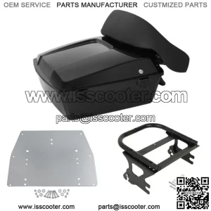 Black Chopped Pack Trunk Pad Rack Plate Fit For Harley Tour Pak Road Glide 97-08