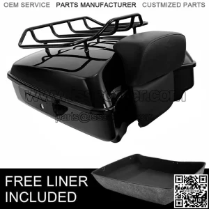 Black Chopped Pack Trunk Pad Top Rack Fit For Harley Tour Pak Street Glide 14-23 (For: Harley-Davidson)