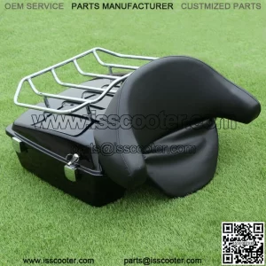 Black Chopped Pack Trunk W/ Luggage Rack Fit For Harley Tour Pak Road King 97-13 (For: Harley-Davidson)