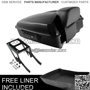 Black Chopped Trunk Pad 2 Up Rack Fit For Harley Tour Pak Heritage Classic 18-23 (For: Harley-Davidson)