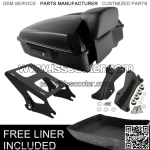Black Chopped Trunk Pad Rack Docking Fit For Harley Tour Pak Road Glide 14-23 22 (For: Harley-Davidson)
