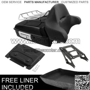 Black Chopped Trunk Pad Rack Plate Fit For Harley Tour Pak Road Glide 14-23 2022 (For: Harley-Davidson)