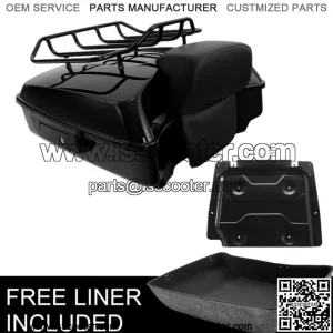 Black Chopped Trunk Pad Top Rack Plate Fit For Harley Tour Pak Road King 14-22 (For: Harley-Davidson)