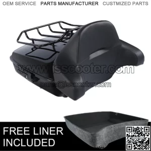 Black Chopped Trunk w/ Pad Luggage Rack Fit For Harley Tour Pak Road Glide 14-22 (For: Harley-Davidson)