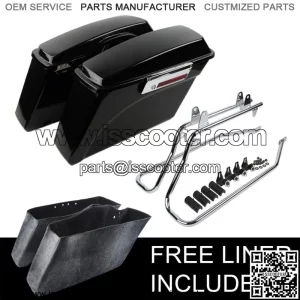 Black Hard Saddle Bag Conversion Bracket Kit Fit For Harley Softail Deluxe 84-17 (For: Harley-Davidson)