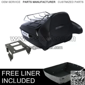 Black King Pack Trunk Backrest Solo Rack Fit For Harley Tour Pak Touring 14-23 (For: Harley-Davidson)