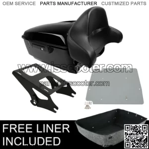 Black King Pack Trunk Pad + Rack Plate Fit For Harley Tour Pak Touring 2014-2022 (For: Harley-Davidson)