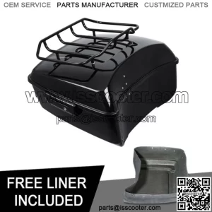 Black King Pack Trunk Top Rack Fit For Harley Tour Pak Road Street Glide 14-23 (For: Harley-Davidson)