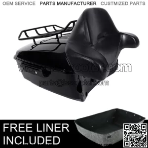 Black King Trunk Backrest Rack Fit For Harley Tour Pak Touring Road King 14-23 (For: Harley-Davidson)