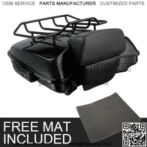Black Razor Trunk Backrest & Luggage Rack Fit For Harley Tour Pak Touring 14-23 (For: Harley-Davidson)