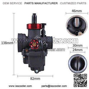 RACING CARBURETOR PE24FL FLANGE FIT FOR CROSS BIKE 70CC 100CC 125CC SCOOTER HONDA YAMAHA SUZUKI (PE24FLYJ, Black)