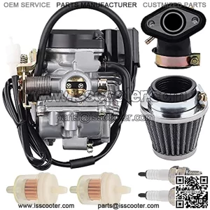 139QMB Carburetor Manifold Intake Replacement for 18mm Tao Tao 50CC Carburetor GY6 49CC 4 Stroke Chinese Scooter Moped Mini Dirt Bike ATV Ruckus Racing Kymco