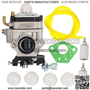 15mm Carburetor with Gasket Primer Blub Fuel Line Fuel Filter Replacement for 43cc 47cc 49cc 50cc 2 Stroke Mini Pocket Bike Chopper ATV Quad Dirt Bike Super Gas Scooter Bike