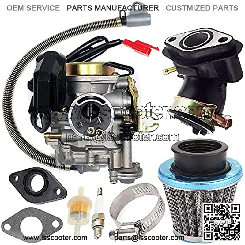 139QMB Carburetor for GY6 50CC 49CC 4 Stroke Scooter Taotao Engine 18mm Carb + Intake Manifold Air Filter – 50cc Carb, 50 CC Scooter Carburetor, 49cc Moped Parts 50cc Scooter Carburetor by Auto parts