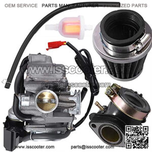 GY6 150cc Carburetor 26mm for 157QMJ 1P57QMJ Engine Scooters Moped ATV Go Kart Kazuma Baja Eagle w/Air Fuel Filter Intake Manifold