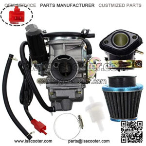 PD24J Carburetor for GY6 125cc 150cc Go Kart Scooter 152QMI 157QMJ Carb with Air Filter Intake Manifold