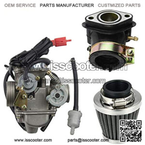 PD24J 24mm Carburetor with Air Filter Intake Manifold for 4-Stroke GY6 125cc 150cc ATV Go Kart Scooter 152QMI 157QMJ