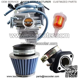 150cc Carburetor GY6 26mm Carb with Air Filter Intake Manifold Fuel Filter Kit for Compatible with Baja Kazuma Eagle Go Kart Carb
