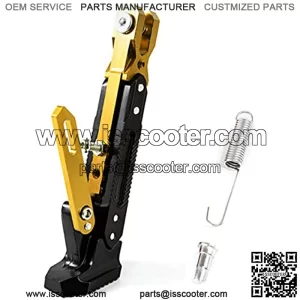 Universal Motorcycle Kickstand Accessories Adjustable Tripod Holder Side Parking Foot Support CNC Aluminum Foot Stand for Scooter Modified Motorbike Dit Pit Bike (Gold)