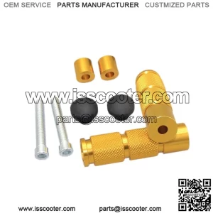 1 par de reposapiuniversales de aluminio dorado estriberas pedales motocicleta oro Pedales del pie del pasajero trasero