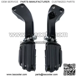 Black Rear Passenger Foot Pegs Mount Fit For Harley Dyna Low Rider Fat Bob 06-17 (For: Harley-Davidson)