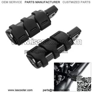 Black Rear Passenger Footpegs Fit For Harley Softail Street Bob Low Rider 18-23 (For: Harley-Davidson)