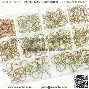 Sutemribor 270 Pieces 10 Sizes Fuel Line Hose Tubing Spring Clips Clamps Assortment Kit for Motorcycle Scooter ATV, 5.5-14mm