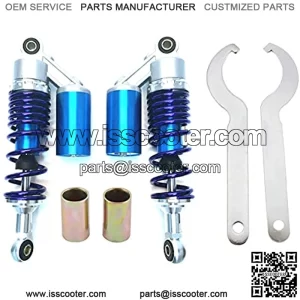 NHPJ one Pair 320mm Universal Motorcycle Rear Air Shock Absorbers for most 150cc~750cc Sport bikes / ATV Go Kart Quad Dirt Sport Bikesblue&silver)