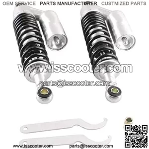 Black&Silver Motorcycle Air Shock Absorbers Universal Fit for Honda Suzuki Kawasaki ATV Go Kart Quad Dirt Sport Bikes (280mm)