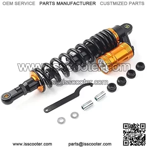 Three T 430MM 16.94" Motorcycle Air Shock Absorbers Rear Nitrogen Suspension Universal Adjustable Fits for Go Karts Scooter ATV Street Bike