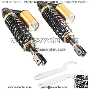 320mm 2Pcs Rear Motorcycle Shock Absorbers Suspension Eye to Clevis Universal for Kawasaki Honda Yamaha Suzuki Black & Gold