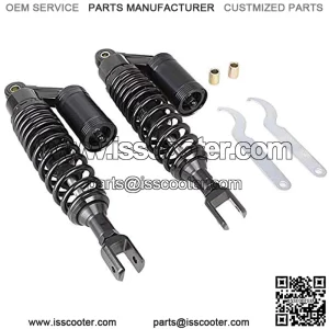 13.7Inch 350mm Pair Rear Motorcycle Air Shock Absorbers Replacement Suspension Eye to Clevis Universal Compatible for Kawasaki Honda Yamaha Suzuki Black