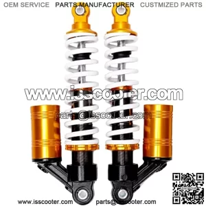 Motorcycle Rear Air Shock Absorbers 320mm 12.6Inch Pair Suspension Universal Compatible for Go Kart ATV Quad Dirt Sport Bikes(Gold)