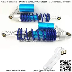 320mm A Pair Motorcycle Air Shock Absorbers Universal Fit For Suzuki Yamaha Kawasaki ATV Go Kart Quad Dirt Sport Bikes (Silver Blue)