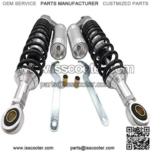 340mm Motorcycle Air Shocks Absorber Fit for Honda Yamaha Kawasaki ATV Go Kart Quad Dirt Sport Bikes(Silver/Black,1 Pair)