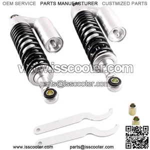 Pair 320mm Universal Motorcycle Rear Air Shock Absorbers for ATV Go Kart Quad Dirt Sport Bikes (black&bright)