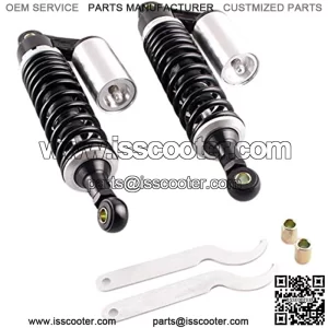 Pair 320mm Universal Motorcycle Rear Air Shock Absorbers for ATV Go Kart Quad Dirt Sport Bikes (black&silver)