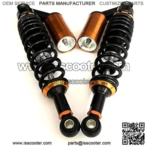 One Pair 320mm Motorcycle Air Shock Absorbers Universal Fit for HD S-Z-K YMH KWK ATV Go Kart Quad Dirt Sport Bikes (Black Golden)