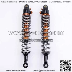 1 Pair Shock Absorbers 360mm 14.2 inches Round Ends Motorcycle Replacement Universal for Scooter Atv Quad Dirt Sport Bike Go Kart Suzuki Kawasaki Yamaha Grey