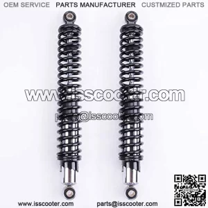 New Shock Absorbers 400mm 15.7 inches Round Ends Motorcycle Replacement Universal for Suzuki Kawasaki Yamaha Scooter Atv Quad Dirt Sport Bike Go Kart Black